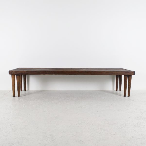 Banc vintage extensible en noyer 1960, de John Keal pour Brown Saltman.