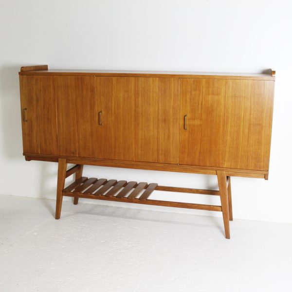 Buffet haut vintage en chêne 1950, de René Jean Caillette pour Charron.