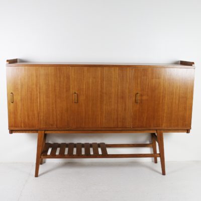 Buffet haut vintage en chêne 1950, de René Jean Caillette pour Charron.