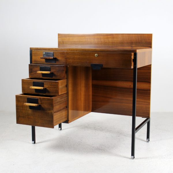 Bureau vintage en palissandre, années 50, d'Ico Parisi édité par MIM, design italien.