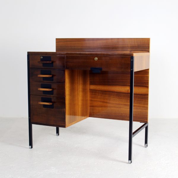 Bureau vintage en palissandre, années 50, d'Ico Parisi édité par MIM, design italien.