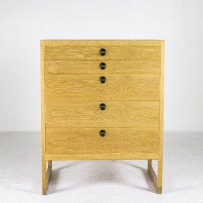 Scandinavian vintage chest of drawers, light oak, 1950s, by Børge Mogensen, published by P. Lauritsen &amp; Son.