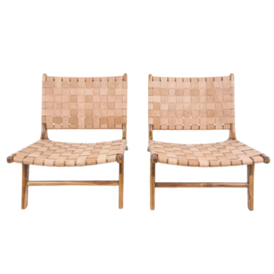 Fauteuils style scandinave, en teck et cuir.