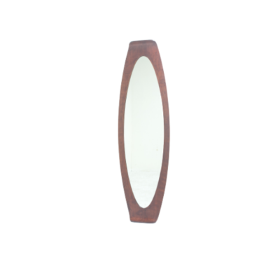 Vintage 50's oval mirror by Campo e Graffi, teak frame.