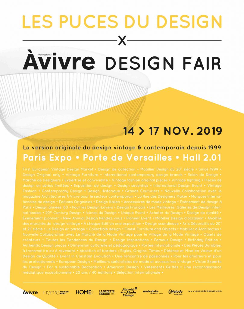 Les Puces du Design, du 14 au 17 novembre au Parc des expositions de la porte de Versailles à Paris