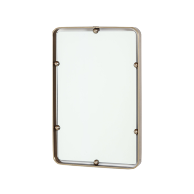 Rectangular vintage mirror, brass and glass, Italian work from the 70s.