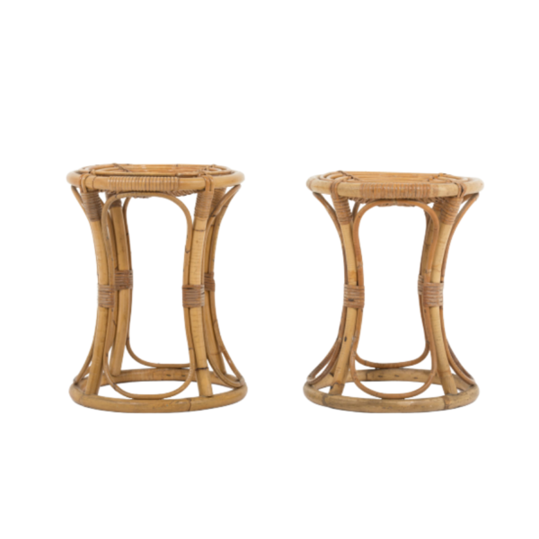 Vintage stools in bamboo, Vittorio Bonacina edition in the 60s.