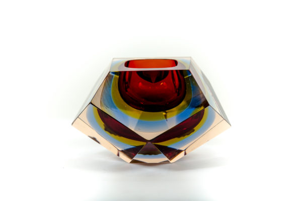 Cendrier vintage en verre de Murano des années 50 attribués à Flavio Poli
