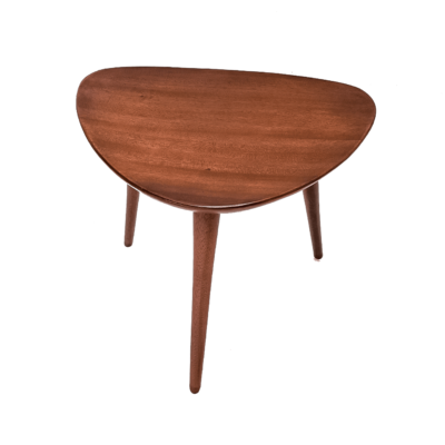 Tripod stool, vintage in mahogany by Pierre Cruège, published by Formes in the 1950s.