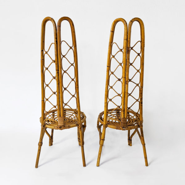 Paire de chaises vintage en bambou d'origine italienne des années 60