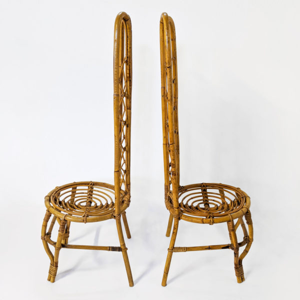 Paire de chaises vintage en bambou d'origine italienne des années 60