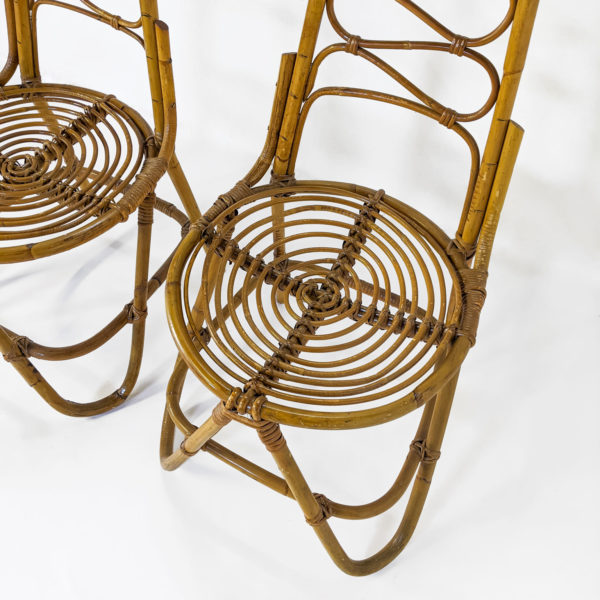 Paire de chaises vintage en bambou éditée par Bonacina dans les années 60