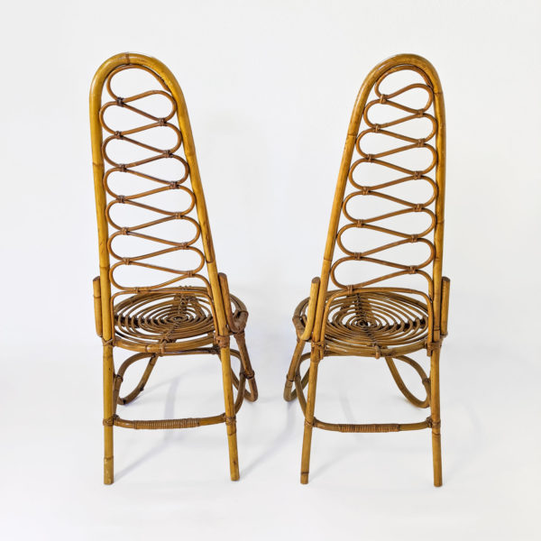 Paire de chaises vintage en bambou éditée par Bonacina dans les années 60