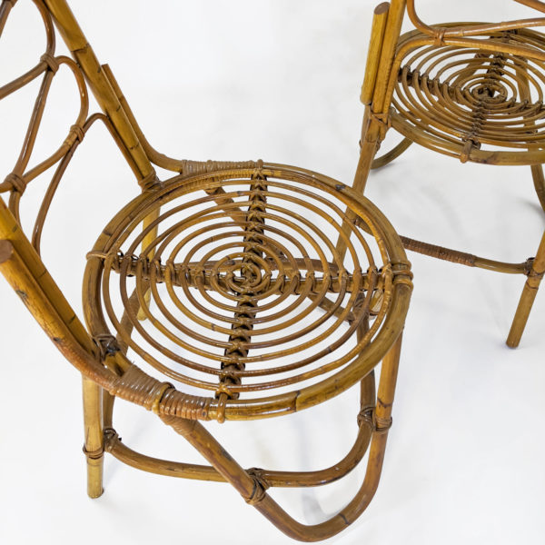 Paire de chaises vintage en bambou éditée par Bonacina dans les années 60