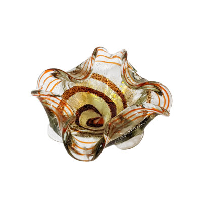 Vintage ashtray in orange and gold Murano glass