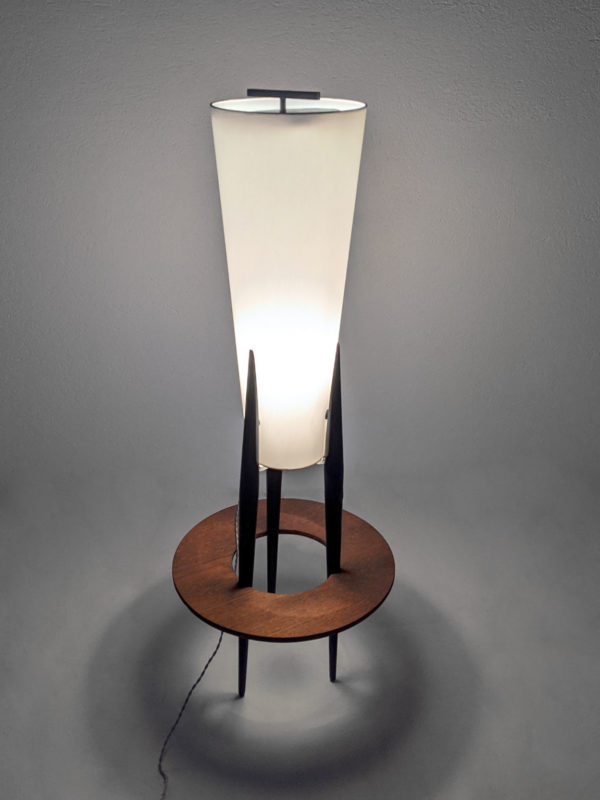 Lampadaire Rispal vintage en teck