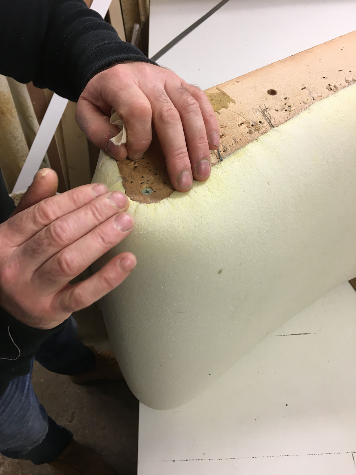 Restauration d'un fauteuil vintage par Atelier 2 pour Emmanuelle Vidal