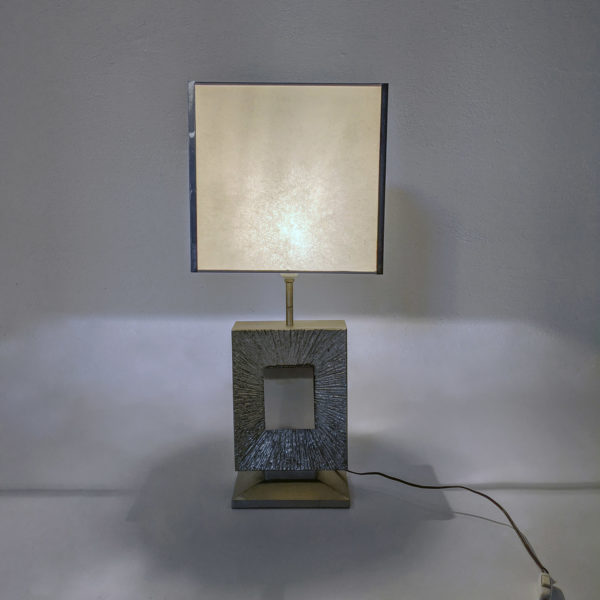 Lampe vintage en bronze argenté de la Maison Baguès 1970