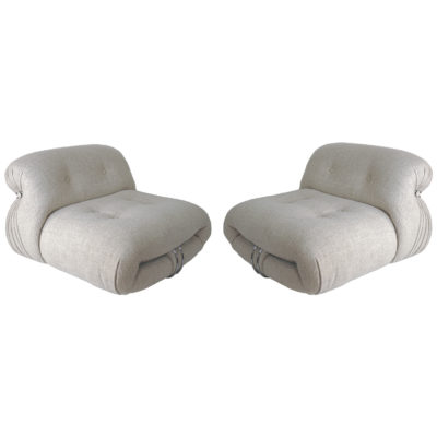 Pair of "Soriana" armchairs by Afra and Tobia Scarpa, Cassina edition, 1970