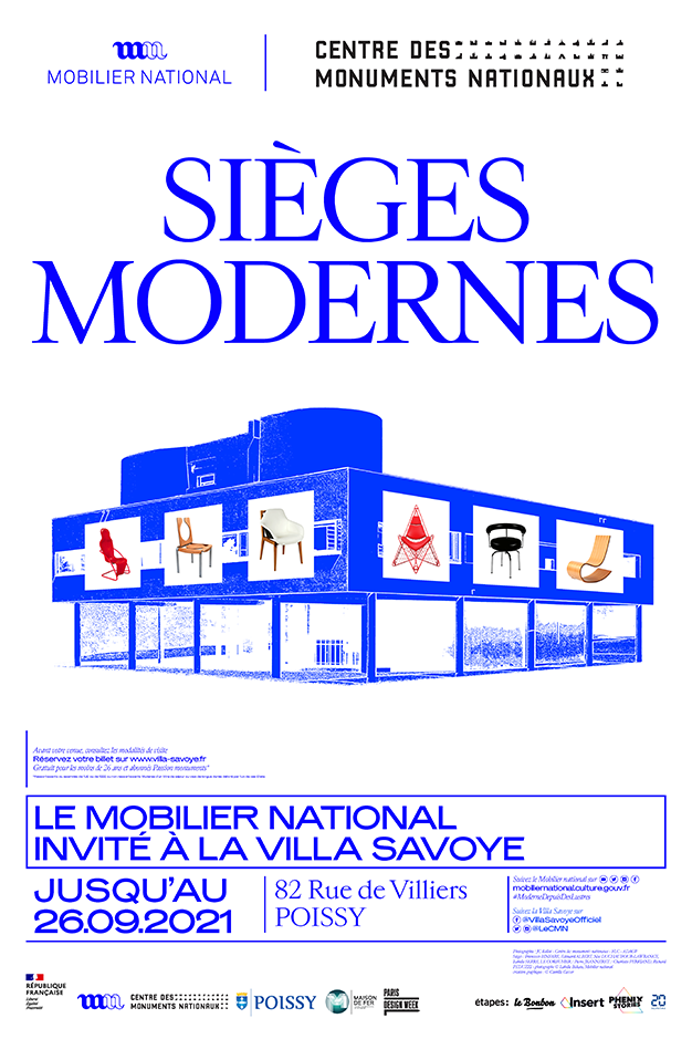 Sièges modernes, le Mobilier National invité à la Villa Savoye jusqu’au 26 septembre 2021