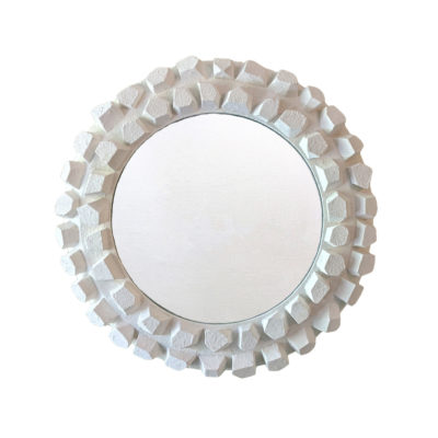 Round plaster mirror by Jean-Jacques Darbaud - Emmanuelle Vidal