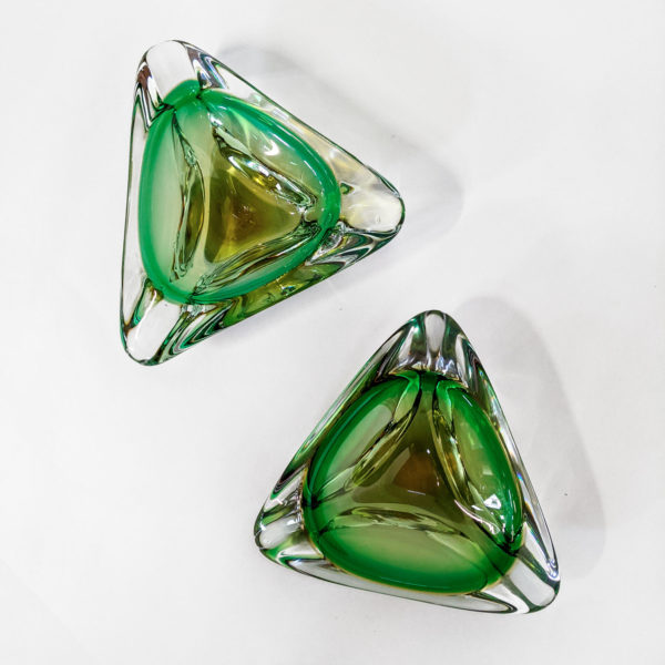 Cendrier vert en verre de Murano des années 50 - Emmanuelle Vidal