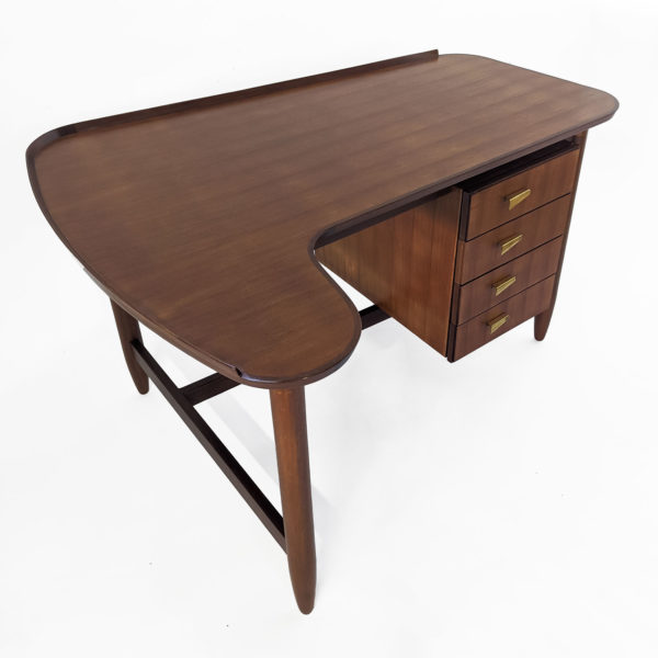 Bureau de Arne Vodder en teck, modèle BO85, 1950 - Emmanuelle Vidal