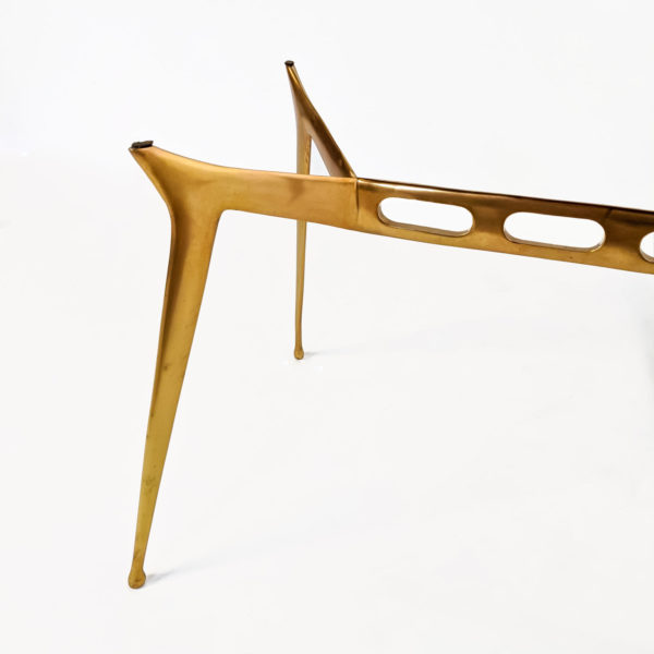 Table basse de Cesare Lacca en laiton et verre, 1950