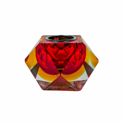 Bougeoir en verre de Murano Sommerso, 1970
