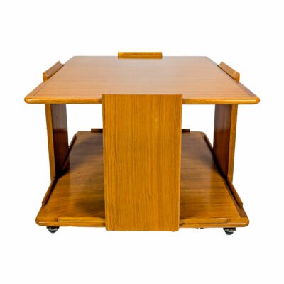 Table à roulettes en chêne blond, 1970