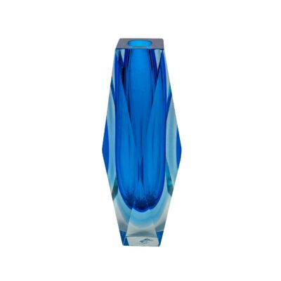 Vase bleu en verre de Murano Sommerso, 1970