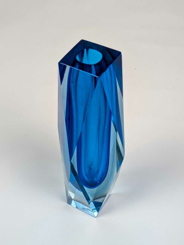 Vase bleu en verre de Murano Sommerso, 1970 – Image 6