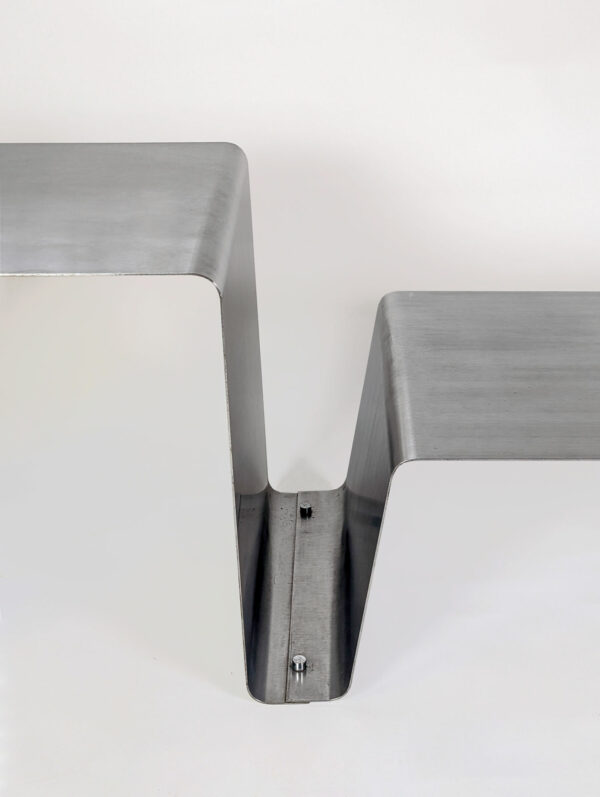 Table basse et tabouret en inox, bureau d'étude Roche Bobois, 1970 – Image 3