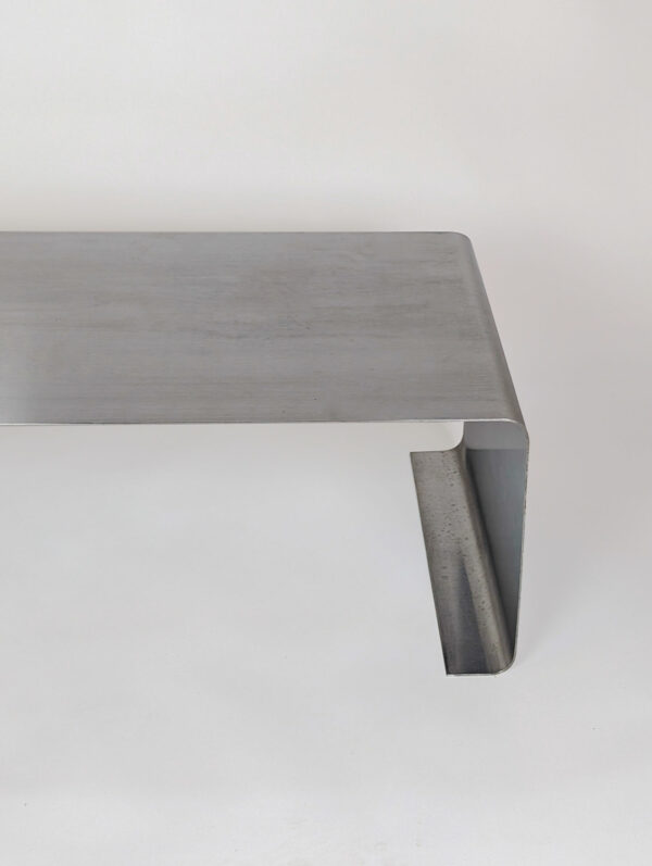 Table basse et tabouret en inox, bureau d'étude Roche Bobois, 1970 – Image 5