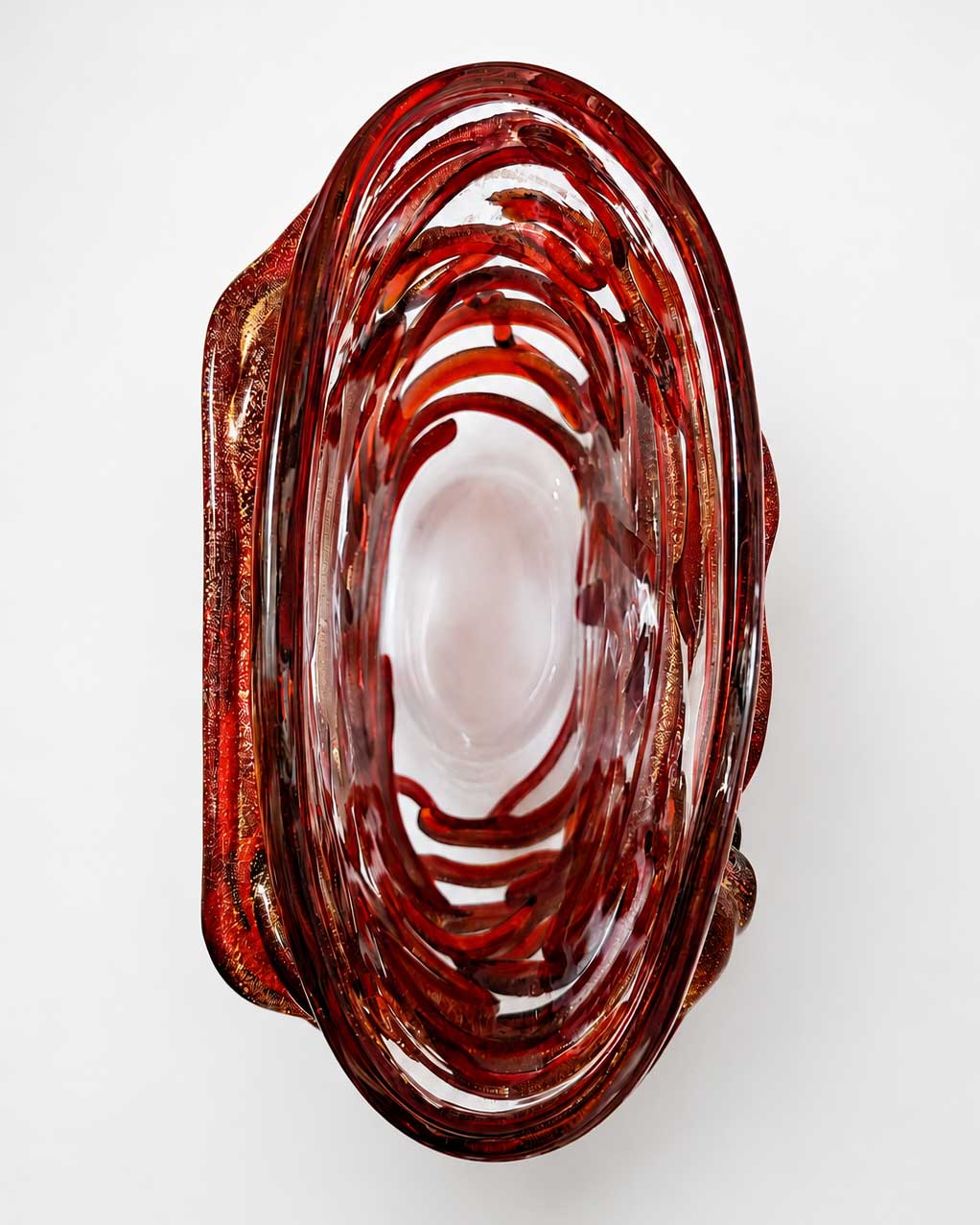 Vase contemporain en verre soufflé rouge, Murano – Image 7