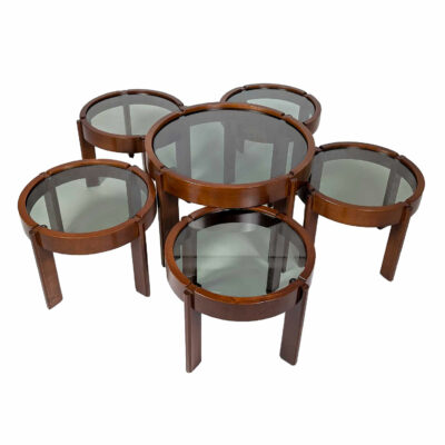 Ensemble de six tables basses rondes, Italie, 1970
