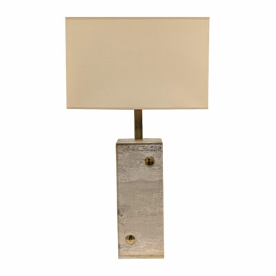 Lampe en travertin de Romeo Rega, Italie, 1970